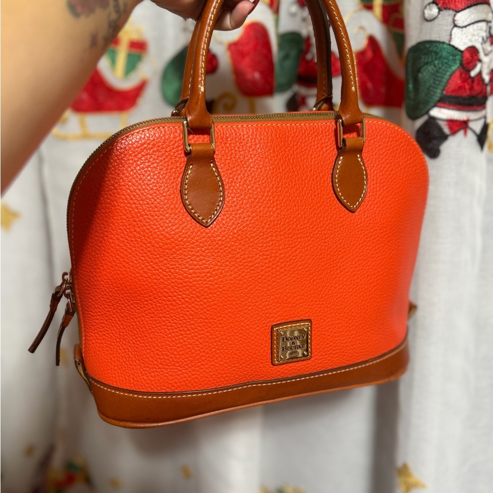 Dooney & Bourke Orange and Brown Satchel